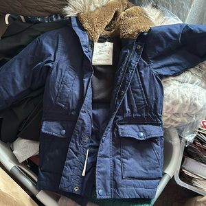 Crewcuts puffer with fur hood